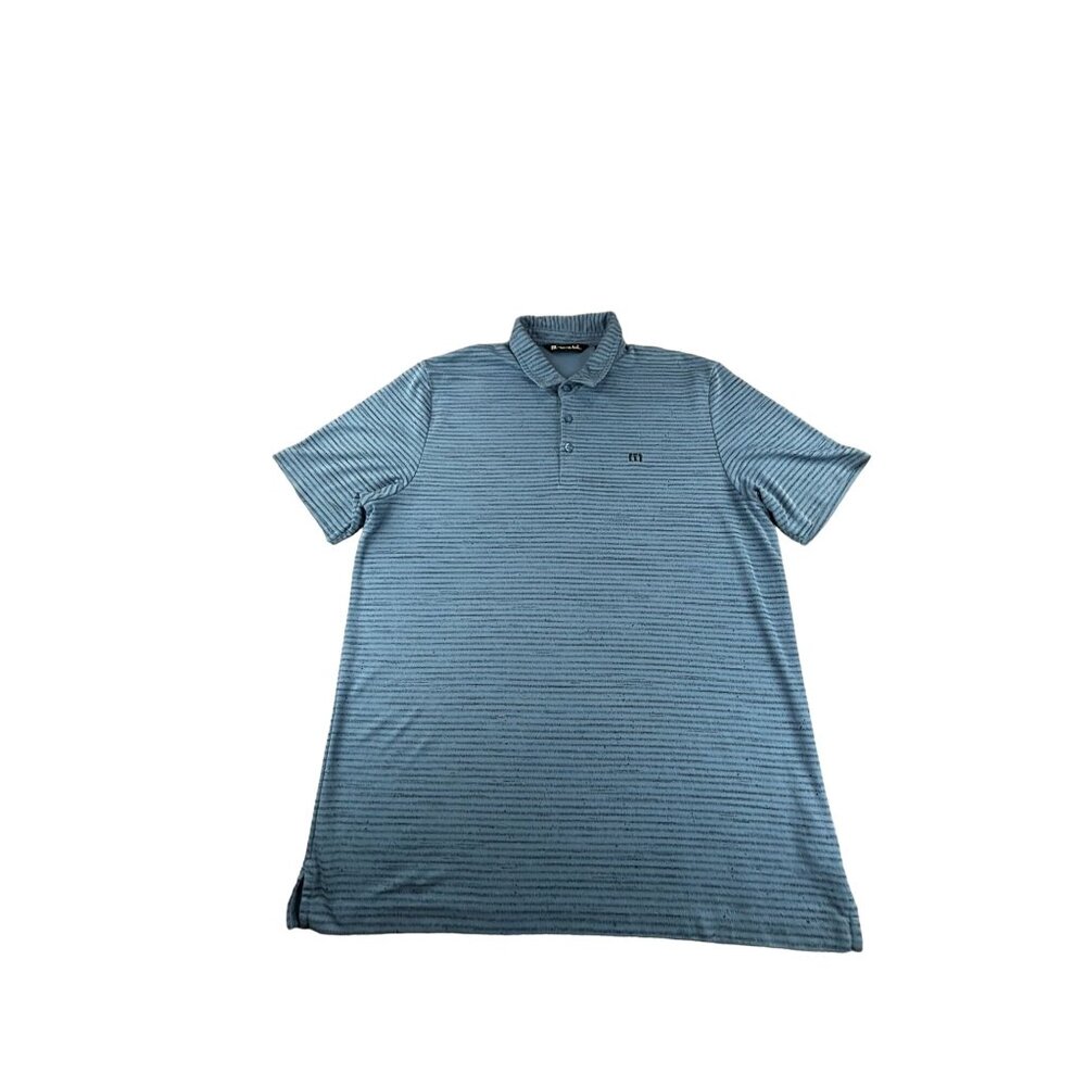 Travis Mathew Striped Golf Polo Shirt Blue Mens XL Short Sleeve